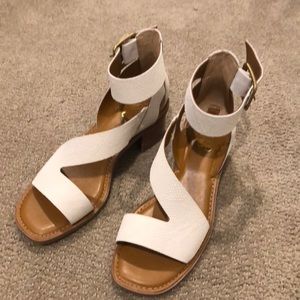 Franco Sarto ivory snake print sandals